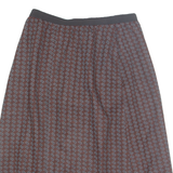 Womens Straight Skirt Orange Knee Length Chevron S