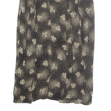 SELENE Womens Straight Skirt Black Midi Viscose 90s Floral M