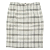 BIAGGINI Womens Straight Skirt Grey Knee Length Wool Check L