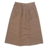 Womens A-Line Skirt Brown Midi S