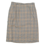 Womens Straight Skirt Beige Knee Length Houndstooth M