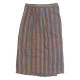 Womens Peasant Skirt Grey Midi Crazy Pattern S