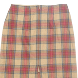 SUPERIOR Womens Straight Skirt Beige Knee Length Check M