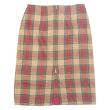 SUPERIOR Womens Straight Skirt Beige Knee Length Check M