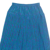SCHRADER Womens Pleated Skirt Blue Long Herringbone XS