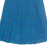 SCHRADER Womens Pleated Skirt Blue Long Herringbone XS