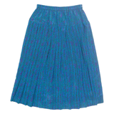 SCHRADER Womens Pleated Skirt Blue Long Herringbone XS