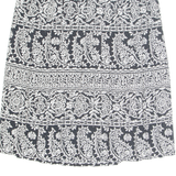 Womens Pleated Skirt Black Midi Crazy Pattern M