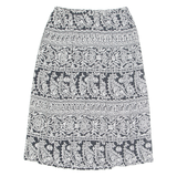 Womens Pleated Skirt Black Midi Crazy Pattern M