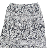 Womens Pleated Skirt Black Midi Crazy Pattern M