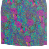 MARKWALD Womens Straight Skirt Blue Knee Length Viscose Crazy Pattern M