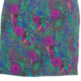 MARKWALD Womens Straight Skirt Blue Knee Length Viscose Crazy Pattern M