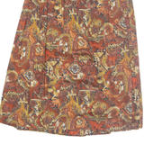 THE CLASSIC LINE Womens Peasant Skirt Brown Midi Viscose 90s M