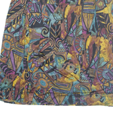 Womens Peasant Skirt Black Midi Viscose Crazy Pattern L