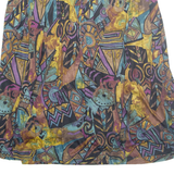 Womens Peasant Skirt Black Midi Viscose Crazy Pattern L