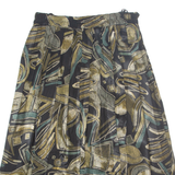 Womens Peasant Skirt Black Long Viscose Crazy Pattern M