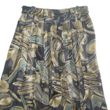 Womens Peasant Skirt Black Long Viscose Crazy Pattern M