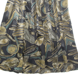 Womens Peasant Skirt Black Long Viscose Crazy Pattern M