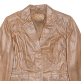 CHEVIREX Womens Jacket Brown Leather L