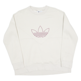 ADIDAS ORIGINALS Womens Sweatshirt Beige Crewneck UK 12