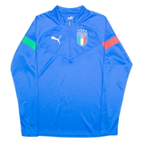 PUMA ITALY FC Mens Sweatshirt Blue 1/4 Zip S