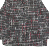 KINGFIELD Womens Blazer Jacket Black Knit Wool 90s Check UK 16