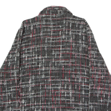 KINGFIELD Womens Blazer Jacket Black Knit Wool 90s Check UK 16