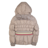 JUST CAVALLI Womens Puffer Jacket Brown Hooded L