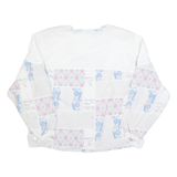 CHEVRON Womens Track Jacket White 90s Floral L
