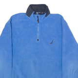 NAUTICA 1/4 Zip Mens Fleece Jacket Blue 90s M