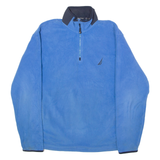 NAUTICA 1/4 Zip Mens Fleece Jacket Blue 90s M