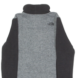 THE NORTH FACE Womens Fleece Jacket Grey Knit Colourblock S
