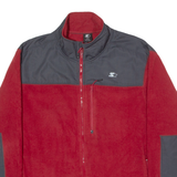 STARTER Mens Fleece Jacket Red Colourblock XL