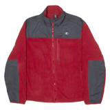 STARTER Mens Fleece Jacket Red Colourblock XL