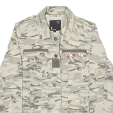 TAMMY WEIJL Embellished Womens Denim Jacket Grey Camouflage S