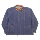 Check Womens Denim Jacket Blue 2XL