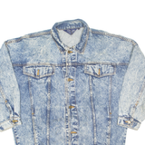 MIZZ LIZZ Oversized Acid Wash Womens Denim Jacket Blue M