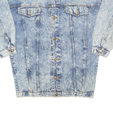 MIZZ LIZZ Oversized Acid Wash Womens Denim Jacket Blue M