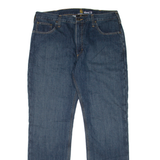 CARHARTT Fleece Lined Workwear Mens Jeans Blue Regular Straight W38 L34