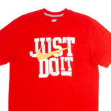 NIKE Just Do It Mens T-Shirt Red Crew Neck M