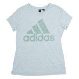 ADIDAS Womens T-Shirt Blue Crew Neck S
