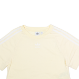 ADIDAS ORIGINALS Womens T-Shirt Yellow Crew Neck UK 8