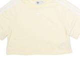 ADIDAS ORIGINALS Womens T-Shirt Yellow Crew Neck UK 8