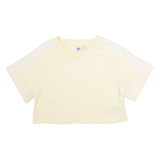 ADIDAS ORIGINALS Womens T-Shirt Yellow Crew Neck UK 8