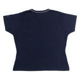 REEBOK Womens T-Shirt Blue 90s V-Neck UK 14