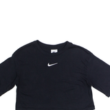 NIKE Cropped Womens T-Shirt Black Crew Neck XS