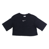 NIKE Cropped Womens T-Shirt Black Crew Neck XS
