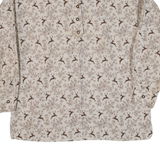 WALLMANN Womens Shirt Brown Floral Long Sleeve L