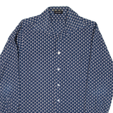 TOP SHIRT Mens Shirt Blue Crazy Pattern Long Sleeve S