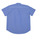 Womens Plain Shirt Blue 90s L